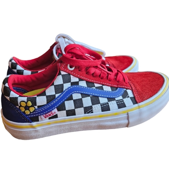 Vans Old Skool Brighton Zeuner Men's Skateboarding Shoe Red/Checker/Blue… - Picture 2 of 12